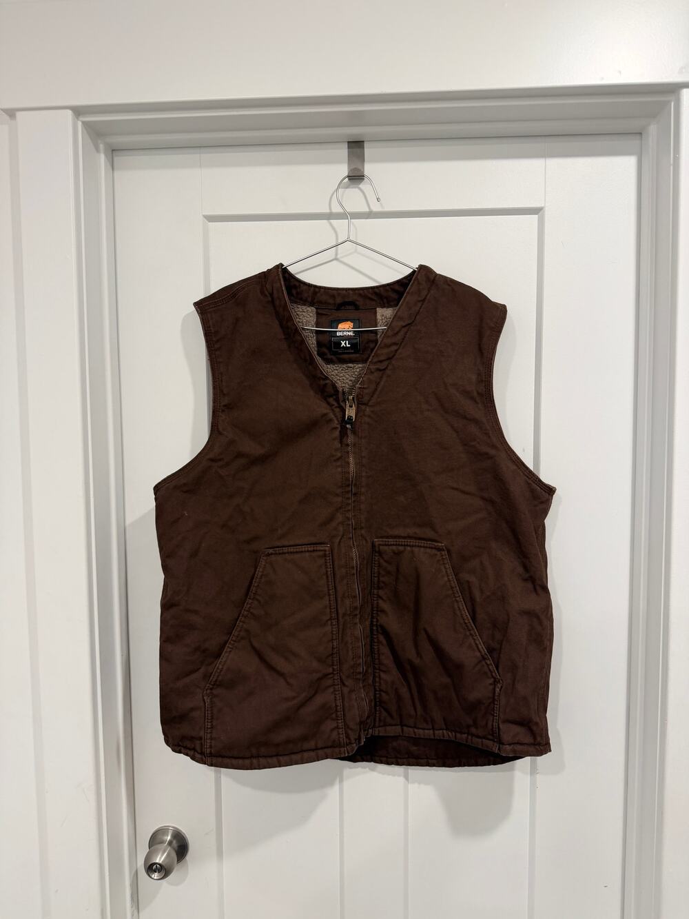 Berne Workwear Duck Canvas Sherpa-Lined Full-Zip Vest